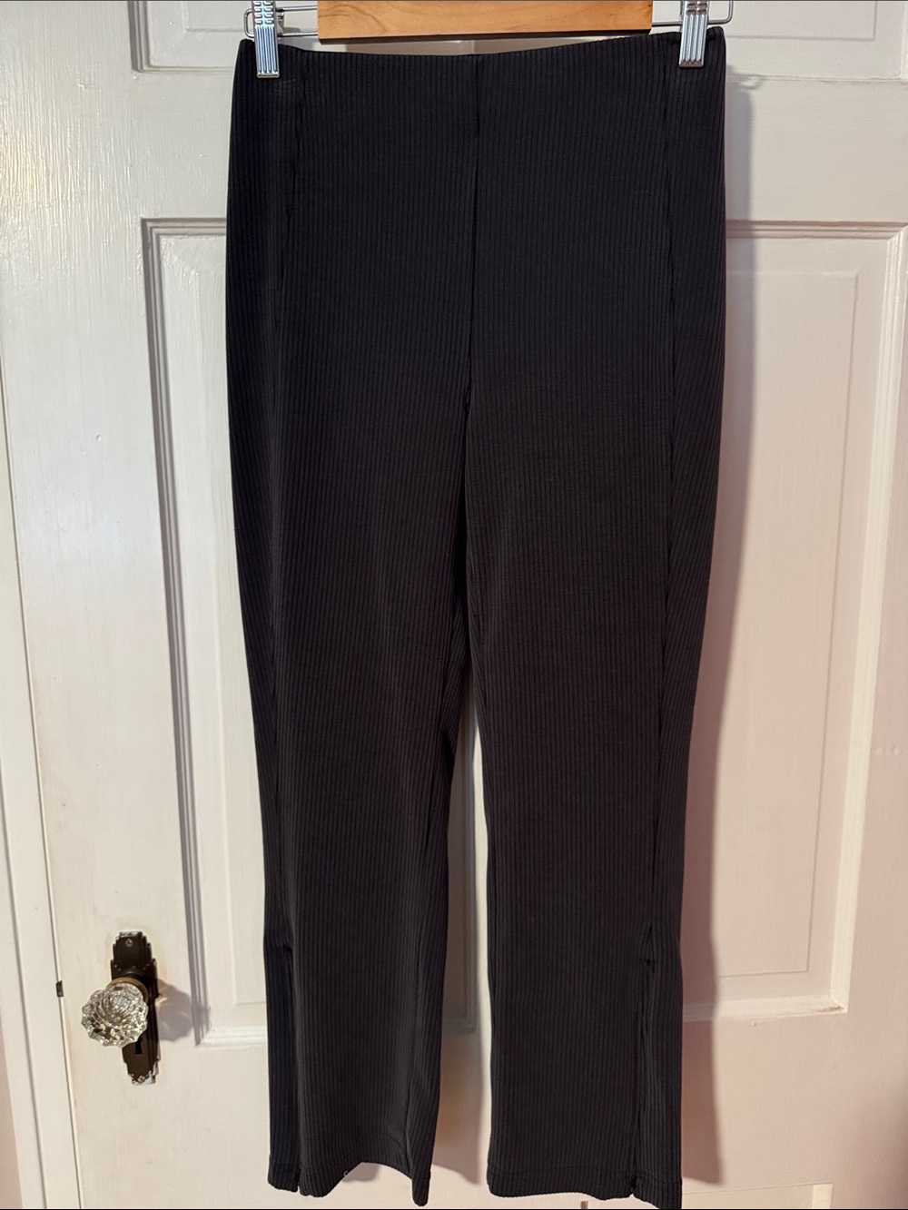lululemon athletica Softstream Ribbed Wide Leg High Rise Pants Charcoal Gray 6